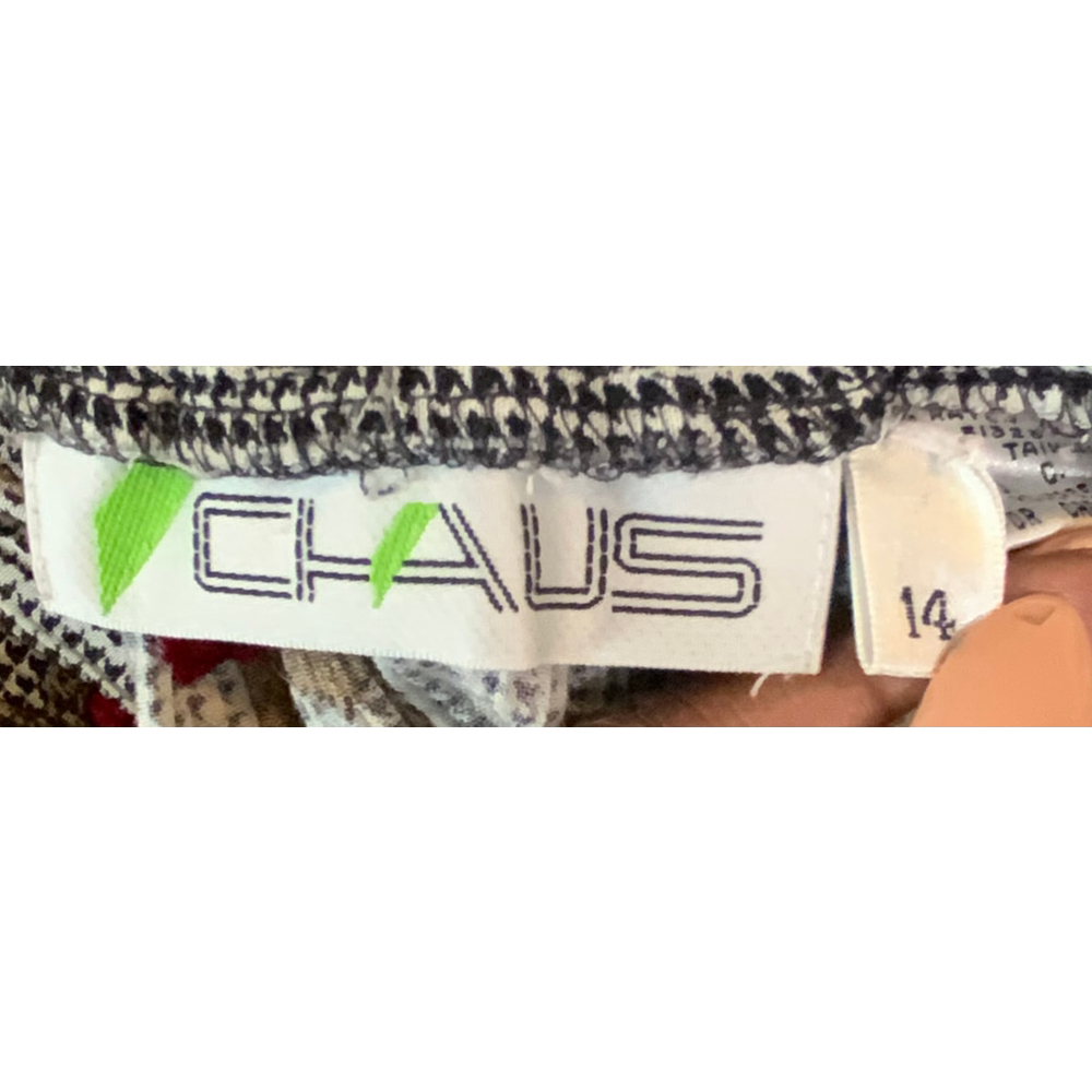 Chaus Pleated Skirt 14 Black Red Floral Elastic Waist Pockets‎ Romantic Coquette - Picture 16 of 16
